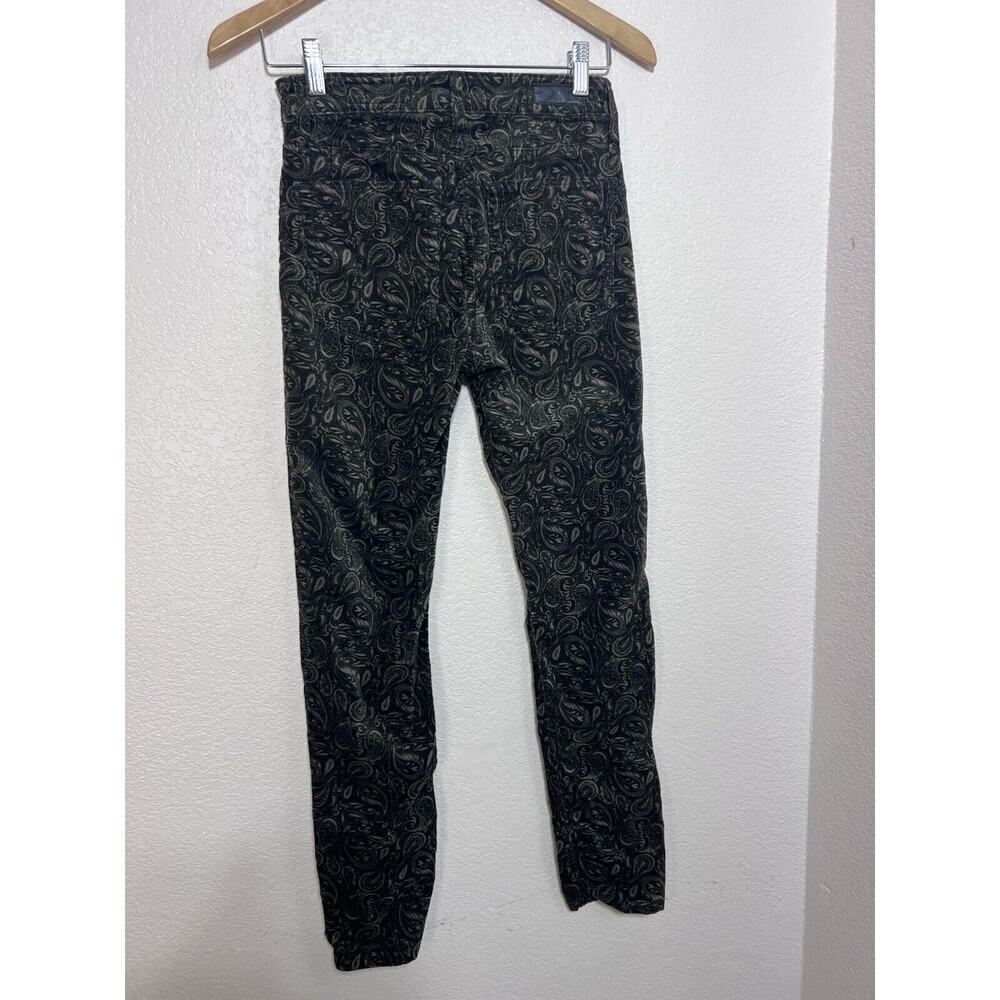 Anthropologie AG 26R High Rise Boho Black Velvet Paisley Pants Skinny - Picture 7 of 12
